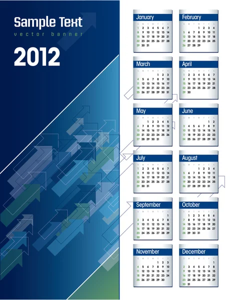 Calendario 2012. Ilustración vectorial . — Vector de stock