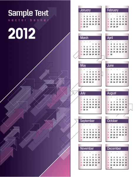 Kalendář 2012. vektorové ilustrace. — Stockový vektor