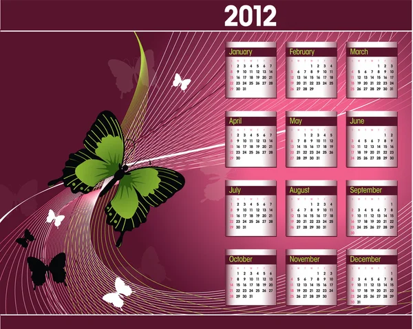 Kalender 2012. Vektorillustration. — Stockvektor