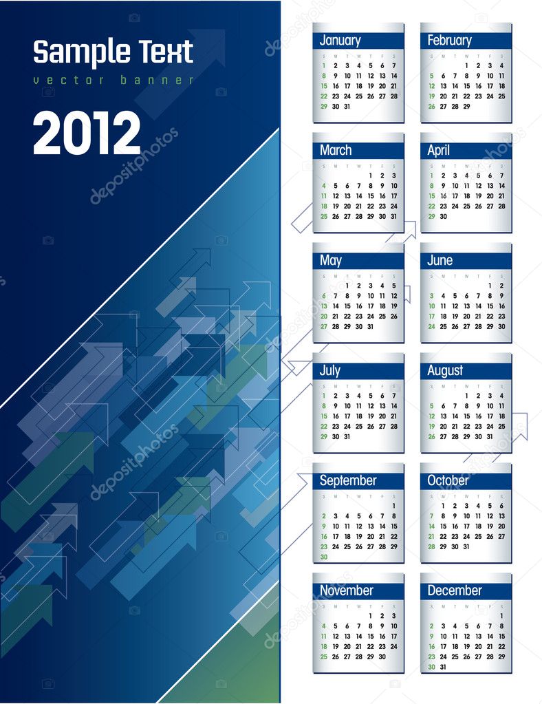 2012 Calendar. Vector Illustration.