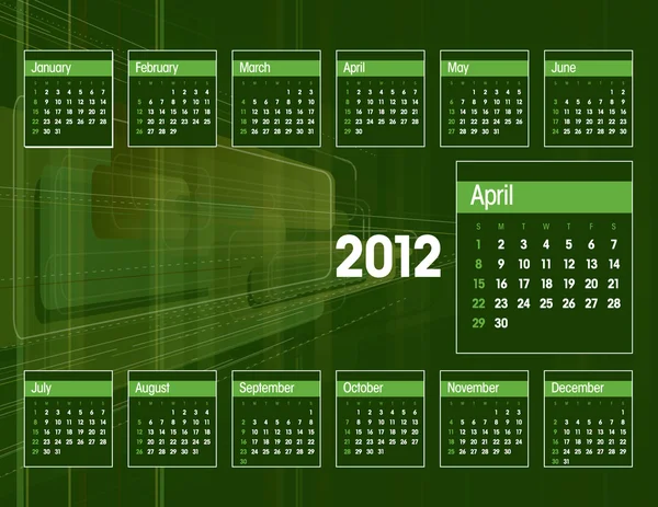 stock vector 2012 Calendar. Vector Illustration. April.