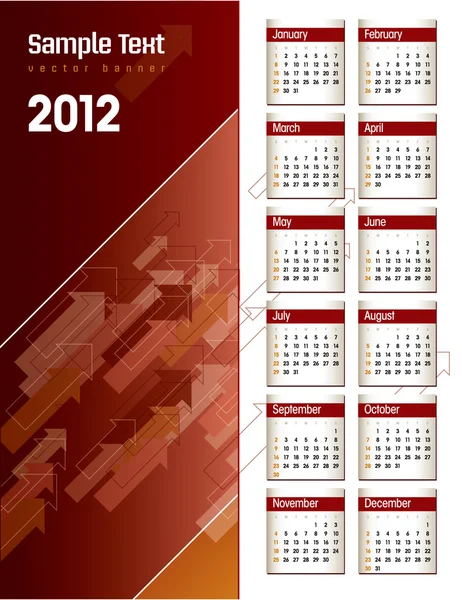 Kalendář 2012. vektorové ilustrace. eps10. — Stockový vektor