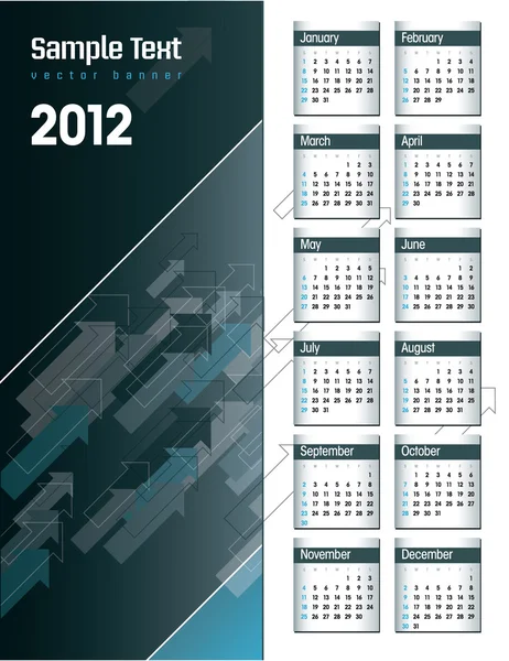 2012 年カレンダー。ベクトル イラスト。eps10. — ストックベクタ