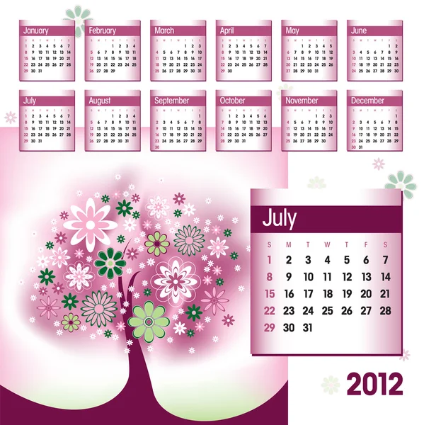 stock vector 2012 Calendar. Vector Illustration. July.