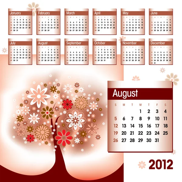 stock vector 2012 Calendar. Vector Illustration. August.