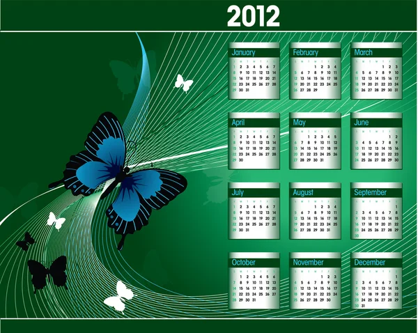 2012 年日历。矢量插图。eps10. — 图库矢量图片