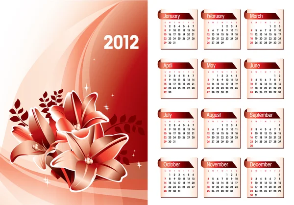 2012 naptár. vektoros illusztráció. eps10. — Stock Vector