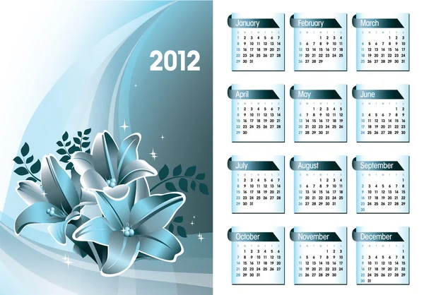 2012 kalender. vectorillustratie. eps10. — Stockvector