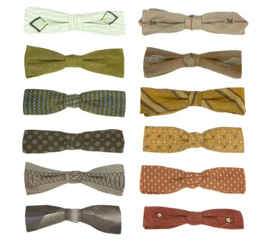 12 vintage bow-ties clipart