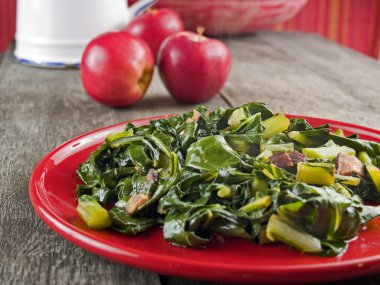 Collard greens & bacon clipart