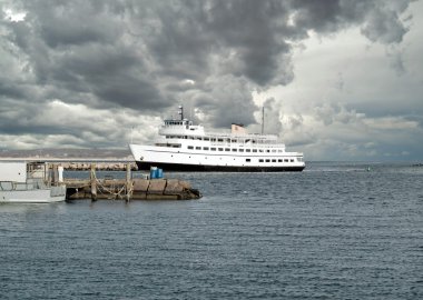 Ferry boat to Block Island, RI clipart