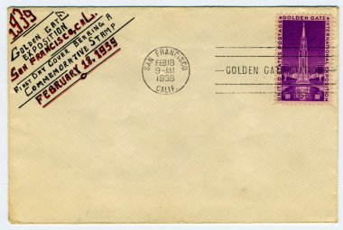 1939 Golden Gate commemorative stamp clipart