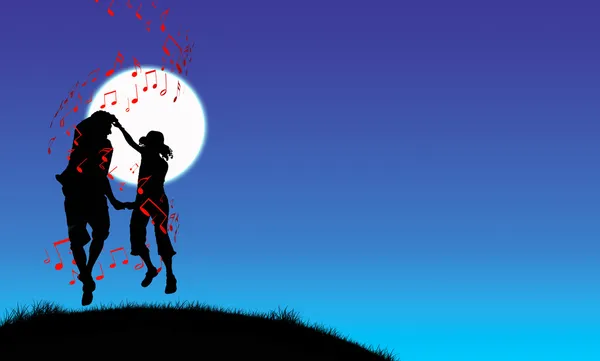 Couple dancing in moonlight — Stock Photo, Image