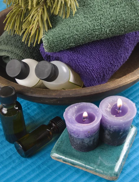 Zöld & lila fürdőszoba — Stock Fotó