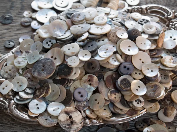 stock image Perfectly imperfect old shell buttons