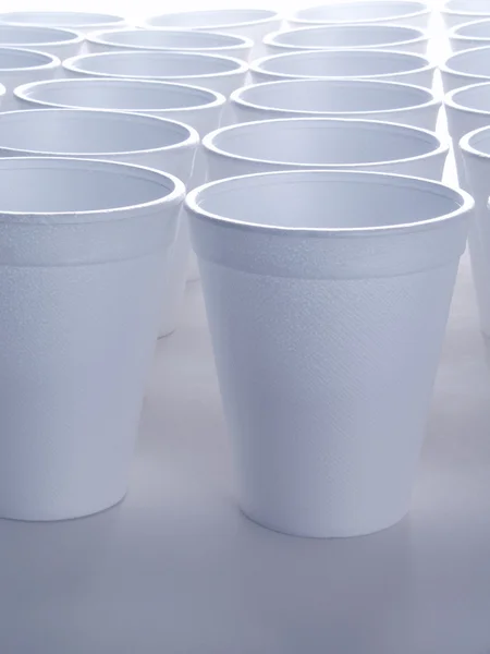 Non recyclable foam cups — Stock Photo, Image