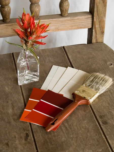 Red and white paint project — Stock Photo, Image