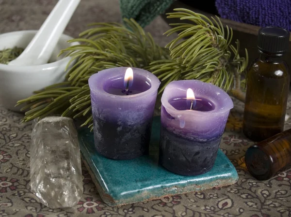 Aromatherapy and crystal healing — Zdjęcie stockowe