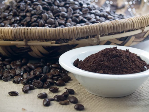 Dark roast ground coffee — Stock Photo, Image