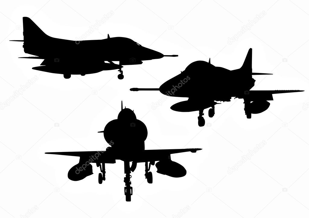 US military aircraft silhouettes