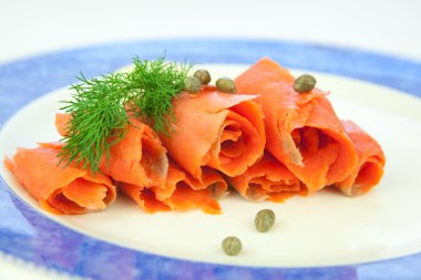 Smoked salmon, lox clipart