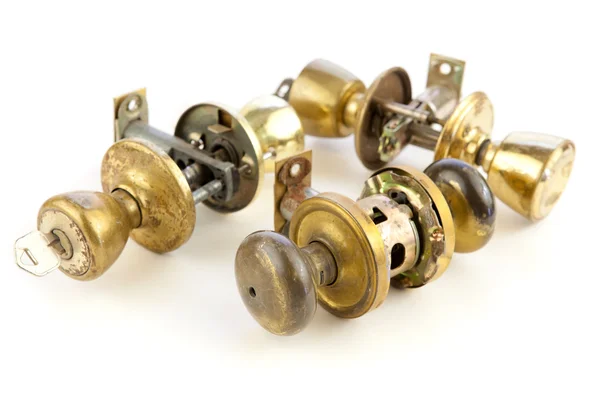 Usato vecchie serrature & manopole — Foto Stock