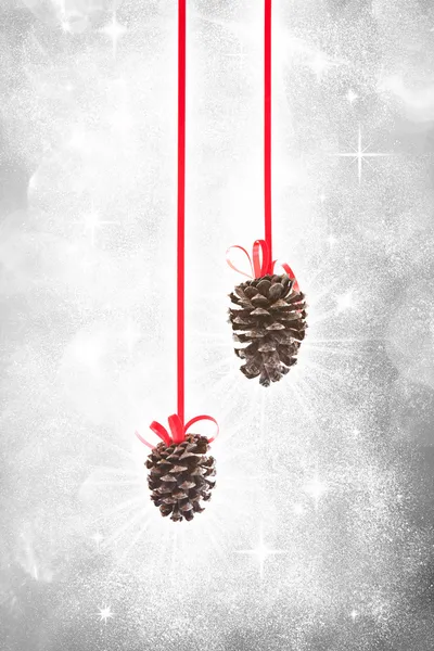 Christmas pine cone ornaments — Stock Photo, Image