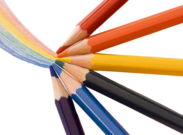 Regenboog van potloden — Stockfoto
