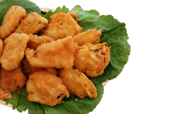 stock image Fish and chips (Fried bakaliaros fish)