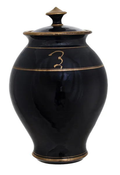 Zwarte Aziatische urn — Stockfoto