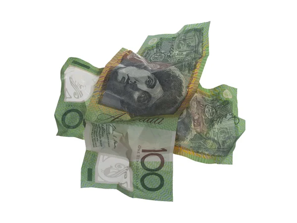 Crumpeld $100 dollar notes — Stock Photo, Image