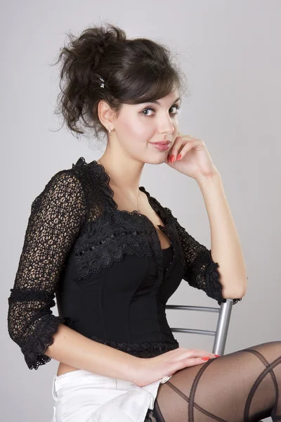 Mooie brunette model — Stockfoto