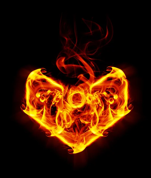 Flame in the form of heart — Stock Photo, Image
