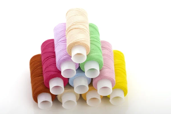 Colorful spools threads — Stock Photo, Image