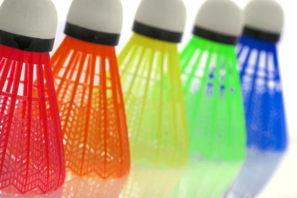 Colorful shuttlecocks for badminton — Stock Photo, Image