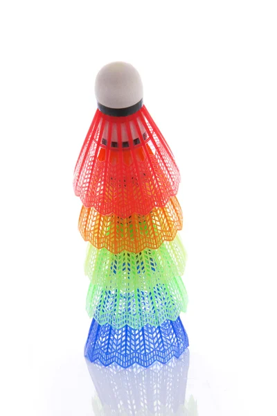 Kleurrijke shuttles voor badminton — Stockfoto