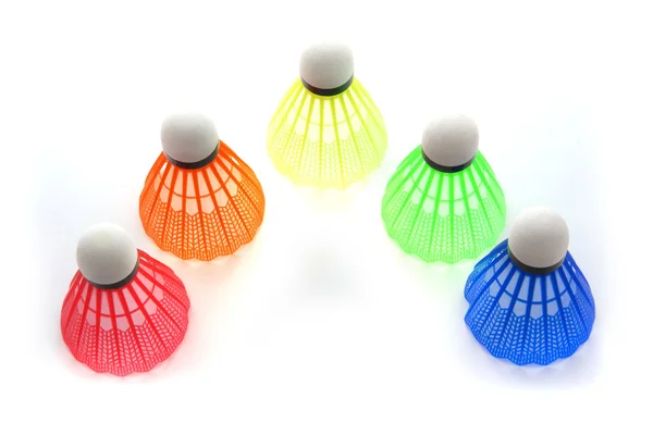 Shuttlecocks coloridos para badminton — Fotografia de Stock