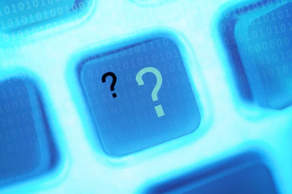 stock image Abstract image of a computer key question