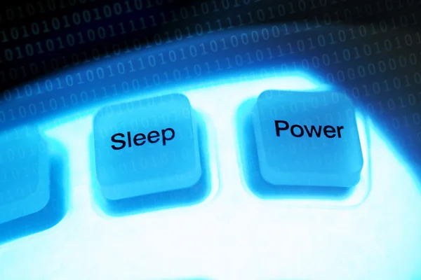 Dator nycklar sömn och makt — Stockfoto