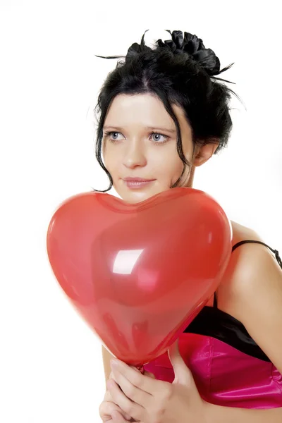 Girl with a heart — Stock Photo, Image