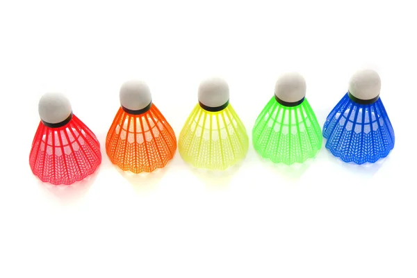 Färgglada bollar för badminton Stockbild
