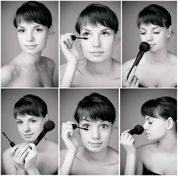 Makeup collage — Stockfoto