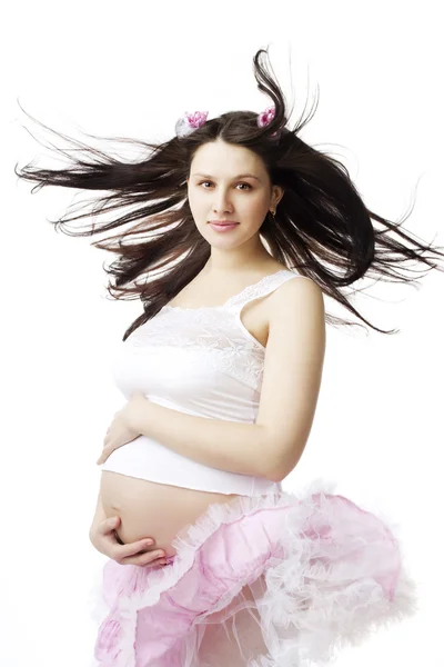 Piękne, słodkie dziewczyny w ciąży — Zdjęcie stockowe