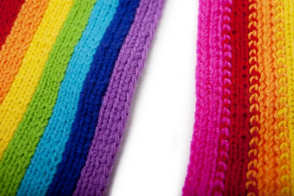明るい虹ニット スカーフ — ストック写真