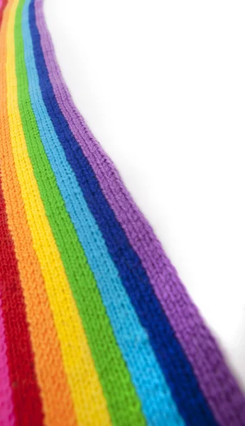 Sciarpa a maglia arcobaleno luminoso Foto Stock