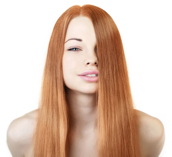 Menina com lindo cabelo vermelho — Fotografia de Stock