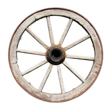 Old Traditional Wodden Wheel Isolated on White