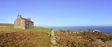 English Coutryside Panorama Abandoned House Chasms clipart