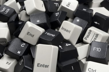 Stack of Black and White Computer Keyboard Keys clipart