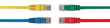Four Multi Colored Network Cables clipart